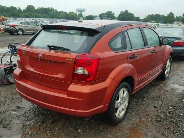 1B3HB48B47D513833 - 2007 DODGE CALIBER SX ORANGE photo 4