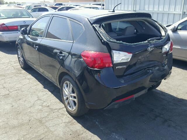 KNAFU5A24C5571345 - 2012 KIA FORTE EX BLACK photo 3