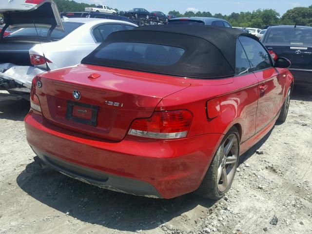 WBAUN93579VK41212 - 2009 BMW 135 I RED photo 4