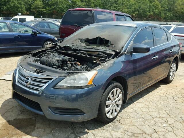 1N4AB7AP2DN910363 - 2013 NISSAN SENTRA S BLUE photo 2