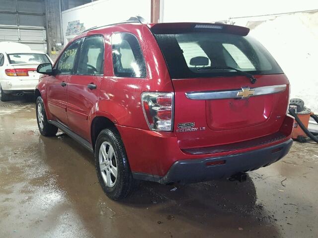 2CNDL23F866025664 - 2006 CHEVROLET EQUINOX LS RED photo 3