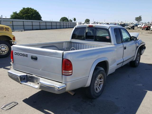 1B7GL42N42S649670 - 2002 DODGE DAKOTA SLT SILVER photo 4