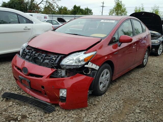 JTDKN3DU7B5350949 - 2011 TOYOTA PRIUS RED photo 2