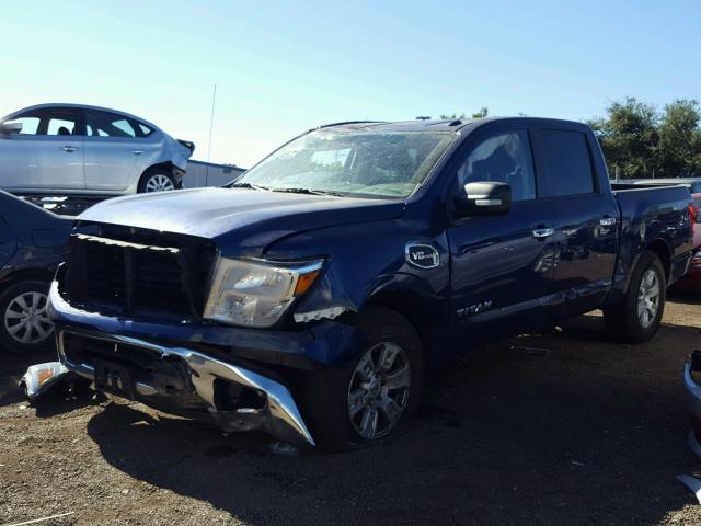 1N6AA1EK3HN529133 - 2017 NISSAN TITAN S BLUE photo 2