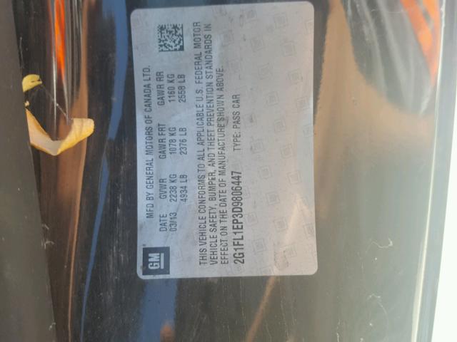 2G1FL1EP3D9806447 - 2013 CHEVROLET CAMARO ZL1 黑色 照片 10