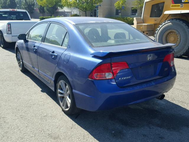 2HGFA55587H715673 - 2007 HONDA CIVIC SI BLUE photo 3