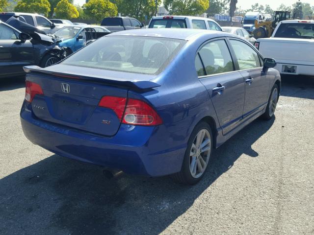 2HGFA55587H715673 - 2007 HONDA CIVIC SI BLUE photo 4