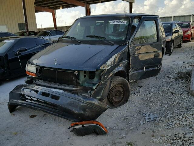 2P4GH2537SR183908 - 1995 PLYMOUTH VOYAGER GREEN photo 2