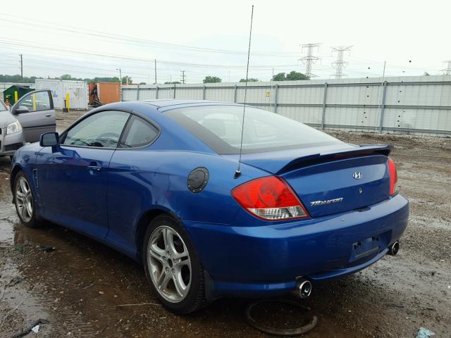 KMHHM65D15U182969 - 2005 HYUNDAI TIBURON BLUE photo 3