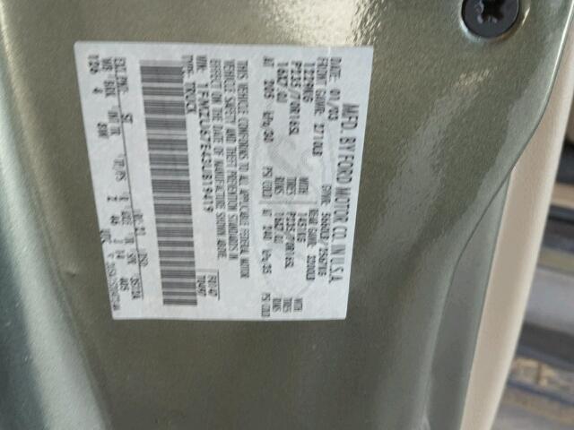 1FMZU67E43UB19419 - 2003 FORD EXPLORER S GREEN photo 10