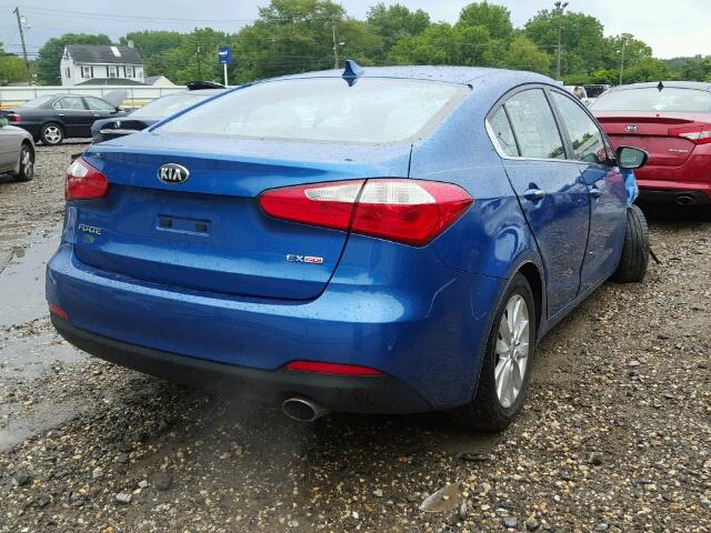 KNAFX4A82F5263651 - 2015 KIA FORTE EX BLUE photo 4