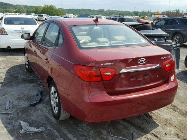 KMHDU4ADXAU146667 - 2010 HYUNDAI ELANTRA BL RED photo 3