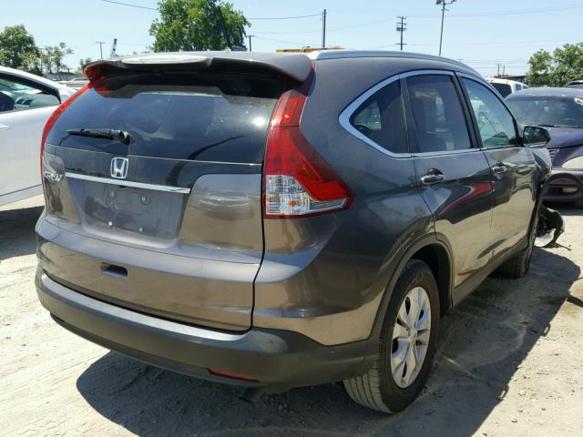 5J6RM3H76CL004873 - 2012 HONDA CR-V EXL GRAY photo 4