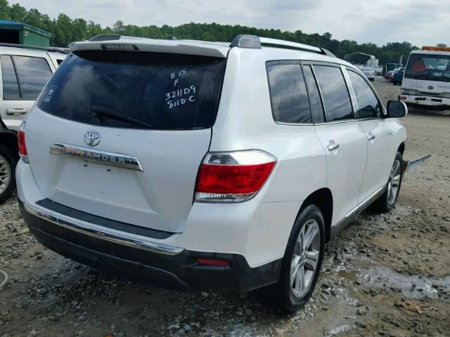 5TDYK3EH7BS039665 - 2011 TOYOTA HIGHLANDER WHITE photo 4