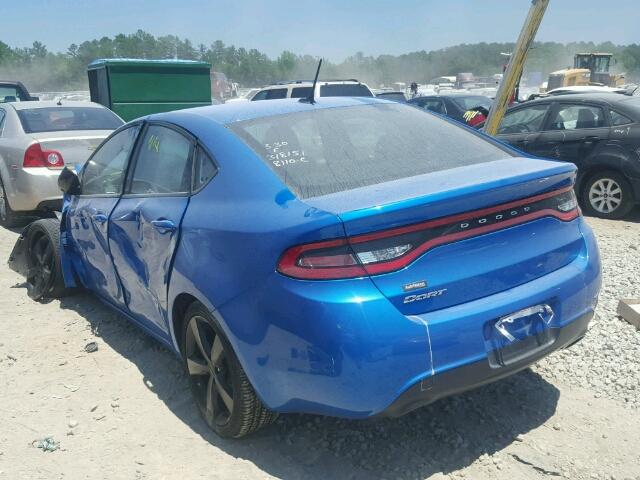 1C3CDFBB1GD608099 - 2016 DODGE DART SXT BLUE photo 3