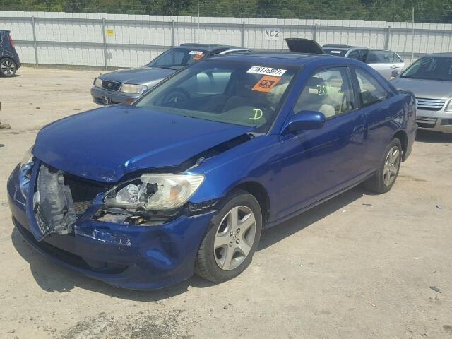 1HGEM22904L026072 - 2004 HONDA CIVIC BLUE photo 2