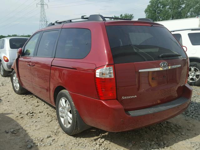 KNDMB233076175210 - 2007 KIA SEDONA EX RED photo 3