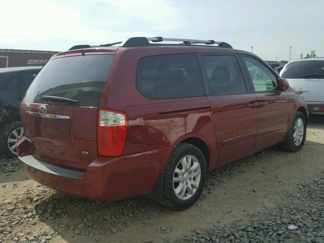 KNDMB233076175210 - 2007 KIA SEDONA EX RED photo 4