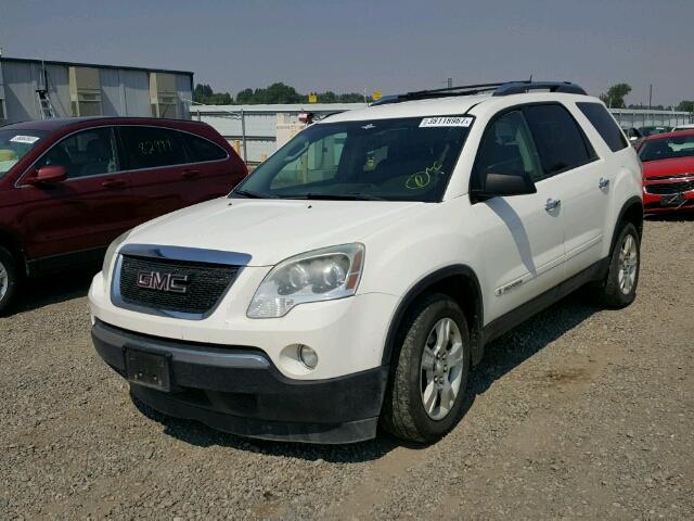 1GKEV13758J143672 - 2008 GMC ACADIA SLE WHITE photo 2