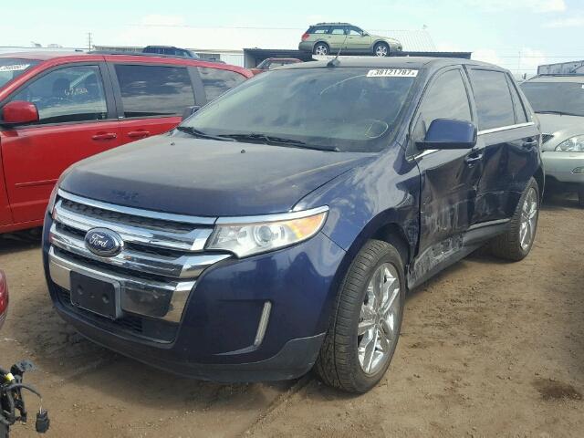 2FMDK4KC1BBA34326 - 2011 FORD EDGE BLUE photo 2