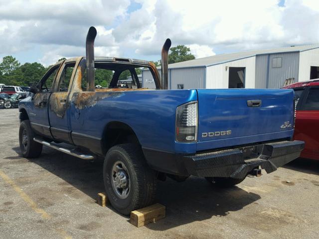 3D7KU28CX4G178013 - 2004 DODGE RAM 2500 S BLUE photo 3
