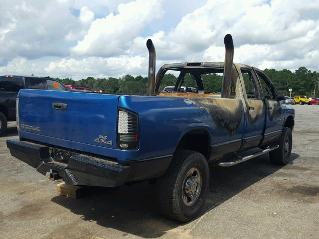 3D7KU28CX4G178013 - 2004 DODGE RAM 2500 S BLUE photo 4
