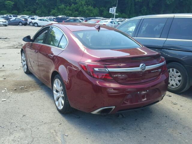 2G4GV5GX2G9164166 - 2016 BUICK REGAL GS MAROON photo 3