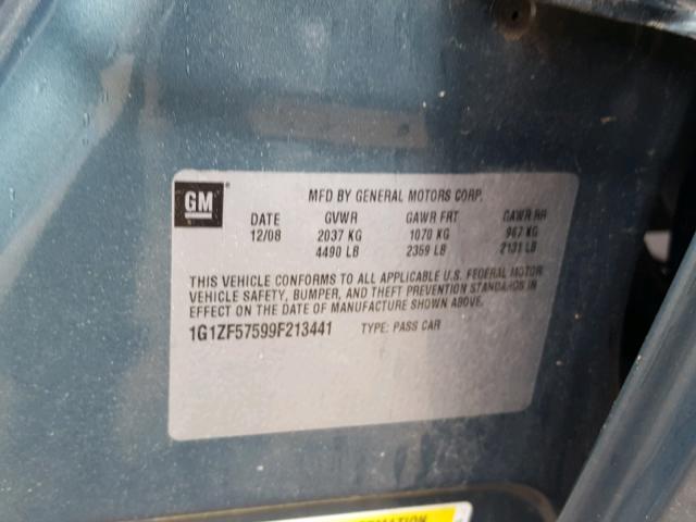 1G1ZF57599F213441 - 2009 CHEVROLET MALIBU HYB 蓝色 照片 10