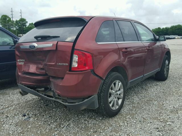 2FMDK3KC4EBA20368 - 2014 FORD EDGE LIMIT BURGUNDY photo 4