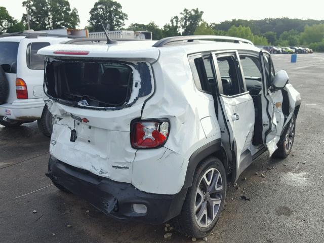 ZACCJABT5GPC44433 - 2016 JEEP RENEGADE L WHITE photo 4