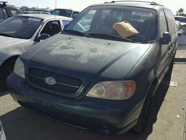 KNDUP131946584523 - 2004 KIA SEDONA EX GREEN photo 2