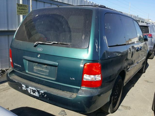 KNDUP131946584523 - 2004 KIA SEDONA EX GREEN photo 4