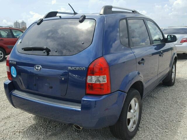 KM8JM12B07U565392 - 2007 HYUNDAI TUCSON BLUE photo 4