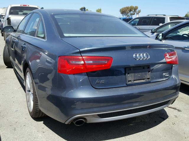 WAUHGAFC3DN034218 - 2013 AUDI A6 PRESTIG BLUE photo 3