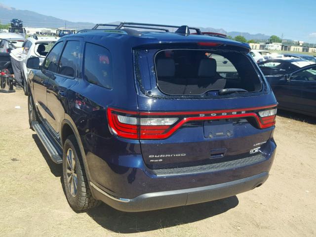 1C4RDJDG5FC930850 - 2015 DODGE DURANGO LI BLUE photo 3