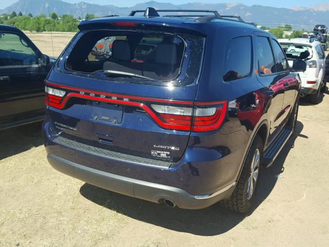 1C4RDJDG5FC930850 - 2015 DODGE DURANGO LI BLUE photo 4