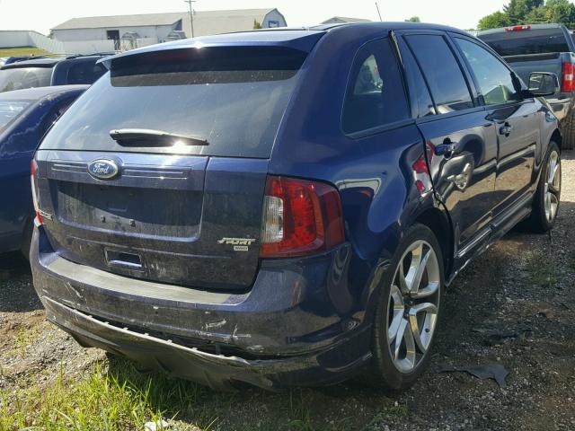 2FMDK4AK5BBA22947 - 2011 FORD EDGE SPORT BLUE photo 4