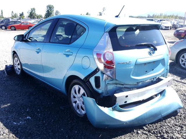 JTDKDTB35D1058806 - 2013 TOYOTA PRIUS C BLUE photo 3