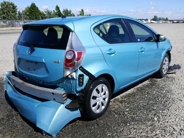 JTDKDTB35D1058806 - 2013 TOYOTA PRIUS C BLUE photo 4