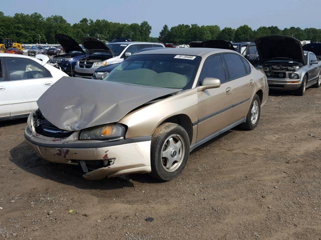 2G1WF52E249334372 - 2004 CHEVROLET IMPALA GOLD photo 2