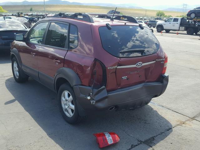 KM8JN12DX5U213514 - 2005 HYUNDAI TUCSON GLS BURGUNDY photo 3