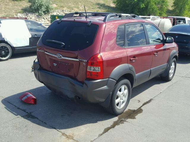 KM8JN12DX5U213514 - 2005 HYUNDAI TUCSON GLS BURGUNDY photo 4