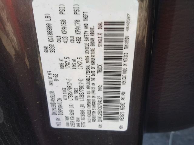 3D7KU28D73G724127 - 2003 DODGE RAM 2500 S GRAY photo 10