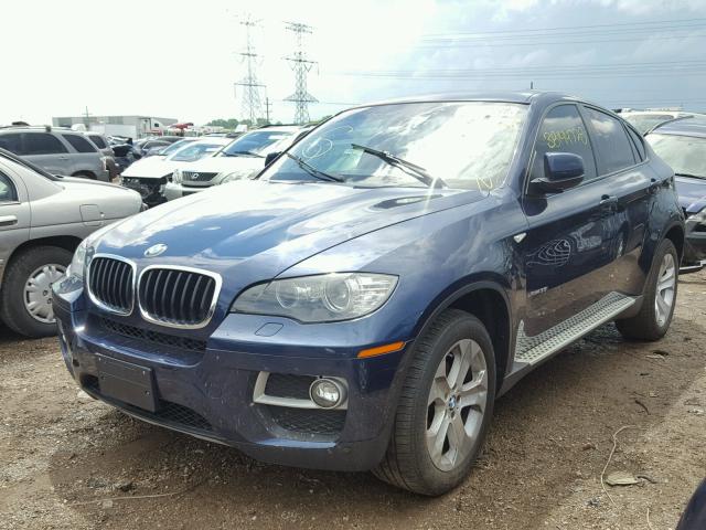 5UXFG2C54E0C45160 - 2014 BMW X6 XDRIVE3 BLUE photo 2