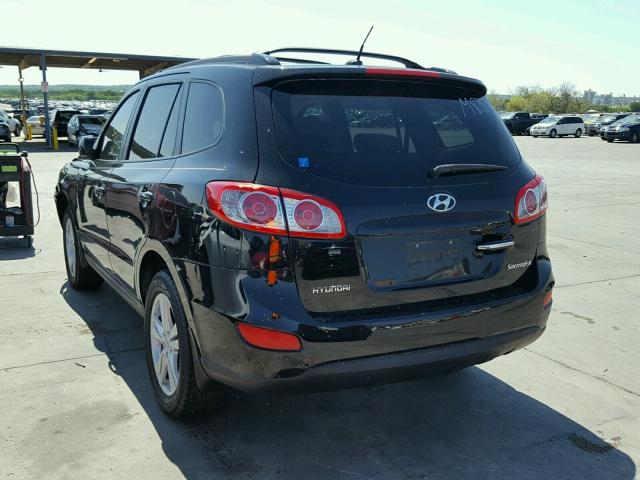 5NMSK4AG6AH350580 - 2010 HYUNDAI SANTA FE L BLACK photo 3