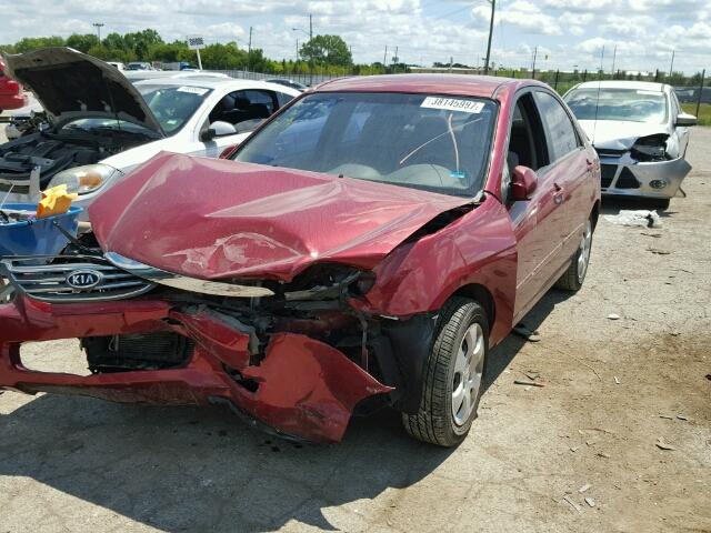 KNAFE121585509360 - 2008 KIA SPECTRA RED photo 2