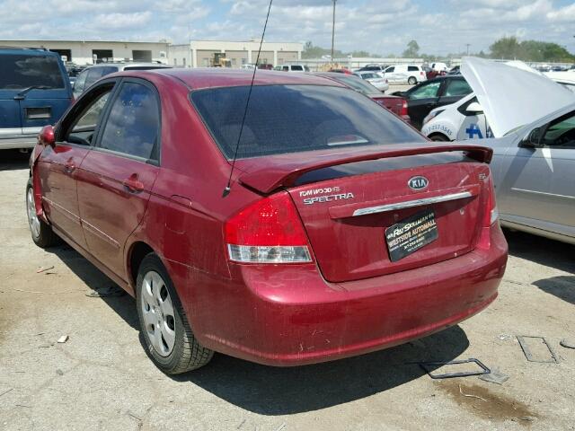 KNAFE121585509360 - 2008 KIA SPECTRA RED photo 3