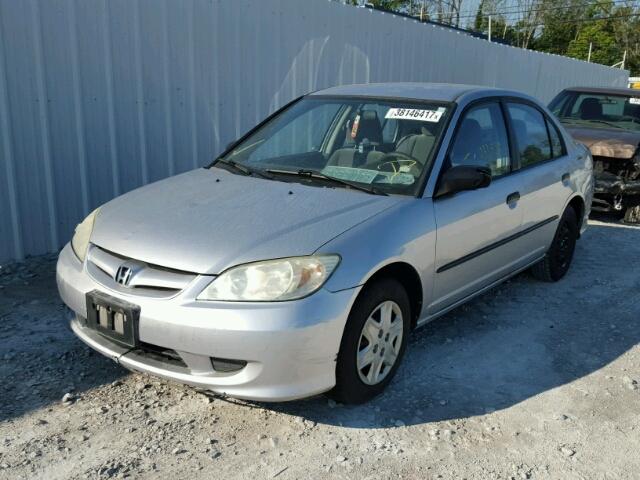 2HGES16355H567283 - 2005 HONDA CIVIC DX V SILVER photo 2