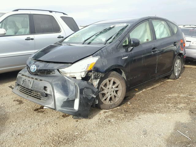 JTDZN3EU7FJ017404 - 2015 TOYOTA PRIUS V BLACK photo 2