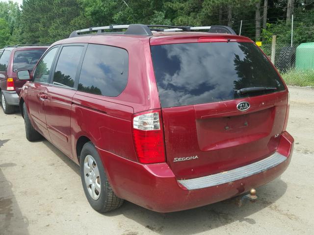 KNDMB233476116080 - 2007 KIA SEDONA EX BURGUNDY photo 3